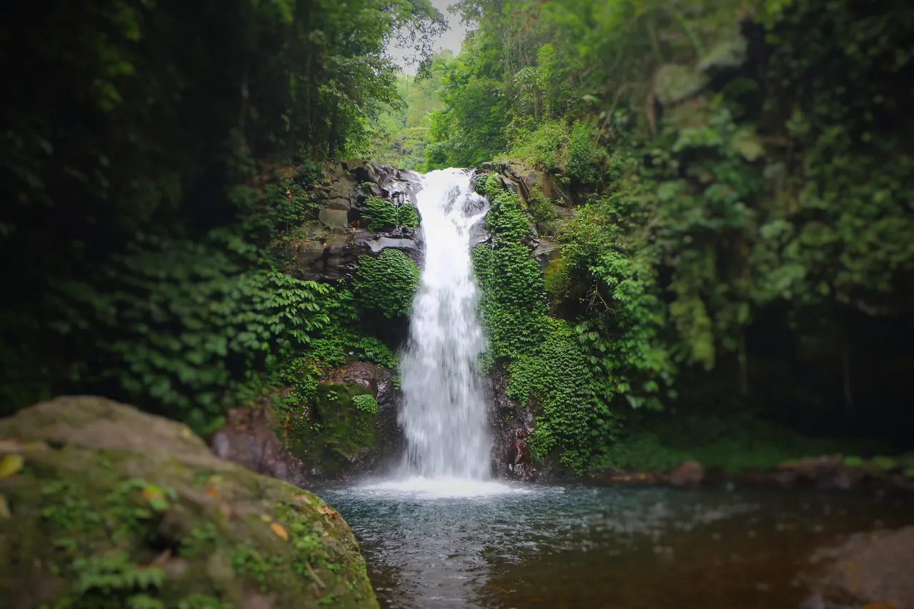 Gitgit waterfall in the forested highlands of northern Bali, Indonesia.