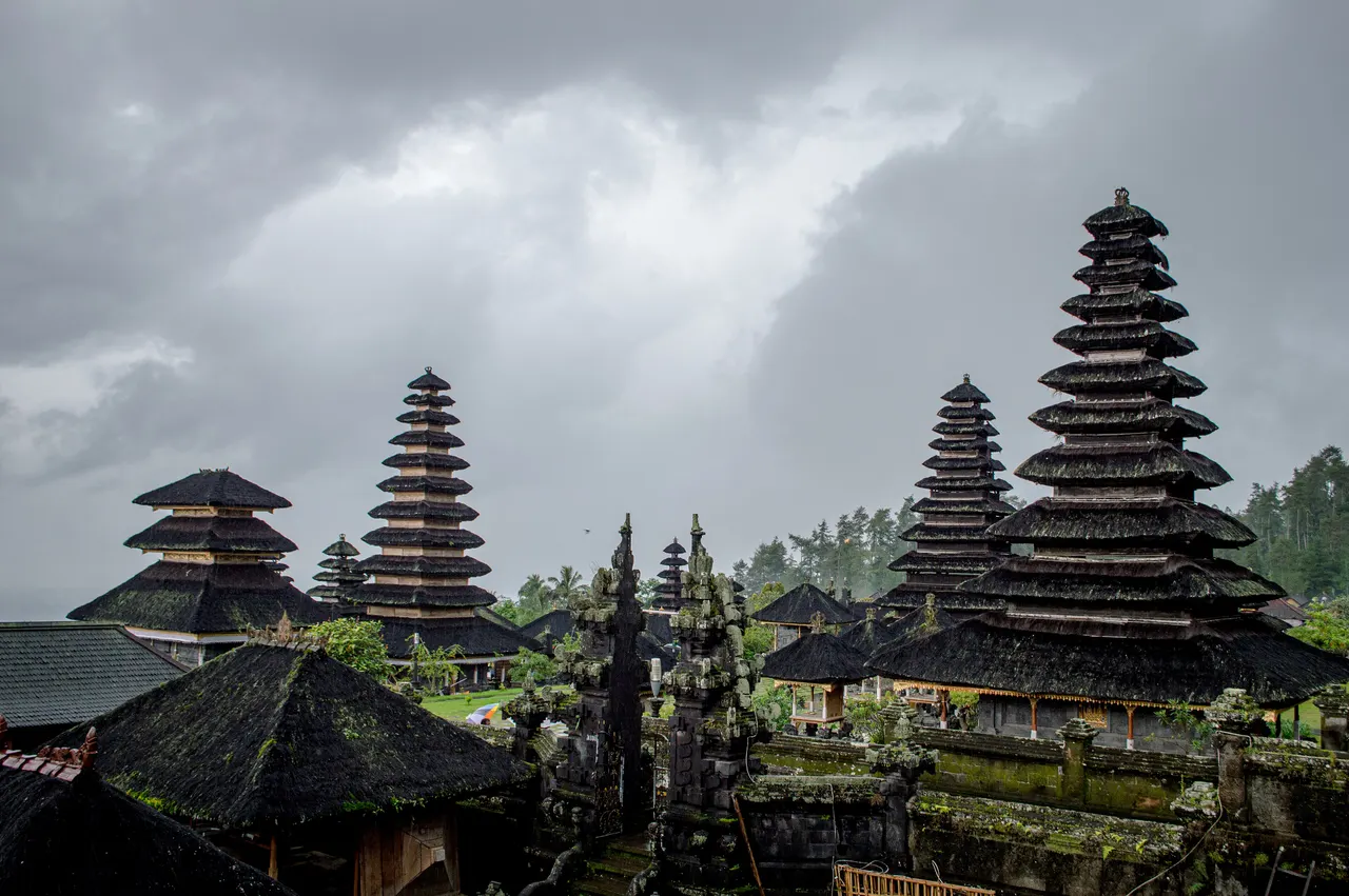 Pura Besakih, the largest Hindu temple complex in Bali, Indonesia.